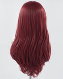 Pink Bangs Wine Red Synthetic Lace Front Wig WW778