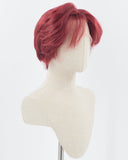 Wine Red Short Synthetic Lace Front Wig MW017