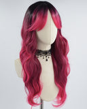 Ombre Dark Red Synthetic Wig HW432