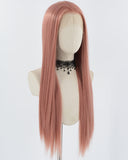 Rose Pink Synthetic Lace Front Wig WW798