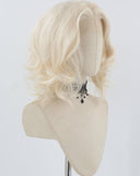 Platinum Blonde Short Wavy Synthetic Lace Front Wig HW843