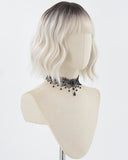 Ombre White Grey Short Wavy Synthetic Wig HW503