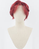 Wine Red Short Synthetic Lace Front Wig MW017