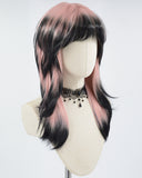 Pink Ombre Black Synthetic Lace Front T Part Wig WT248