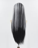 White Black Synthetic Lace Front Wig WW723