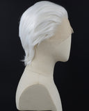 White Short Synthetic Lace Front Men's Wig MW005