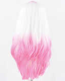 Pink Ombre White Synthetic Lace Front Wig WW731