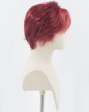 Wine Red Short Synthetic Lace Front Wig MW017