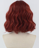 Short Wavy Wine Red Synthetic Wig HW586