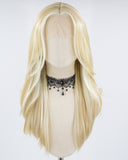 White Blonde Strunk Stripe Synthetic Lace Front Wig WW700