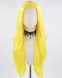 Yellow Straight Long Synthetic Lace Front Wig W