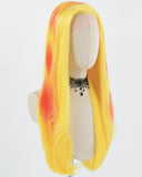 Yellow Ombre Orange Synthetic Lace Front Wig WW774