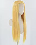 Yellow Long Straight Synthetic Lace Front Wig WW808