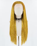 Yellow Tinsel Straight Lace Front Wig WW714