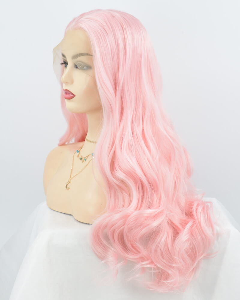 Coral Doll  Pastel Pink Long Loose Curl Synthetic Lace Front Wig - UniWigs  ® Official Site